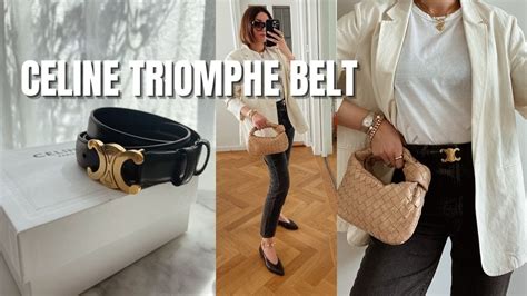 celine triomphe belt replica|celine triomphe belt size comparison.